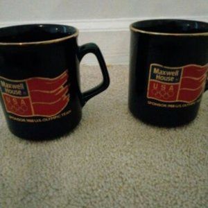 Set of Vintage 1988 Winter Olympics Team USA MUGS